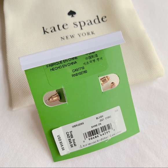 NWT Kate Spade rose gold tone pave drop earrings - Picture 5 of 6